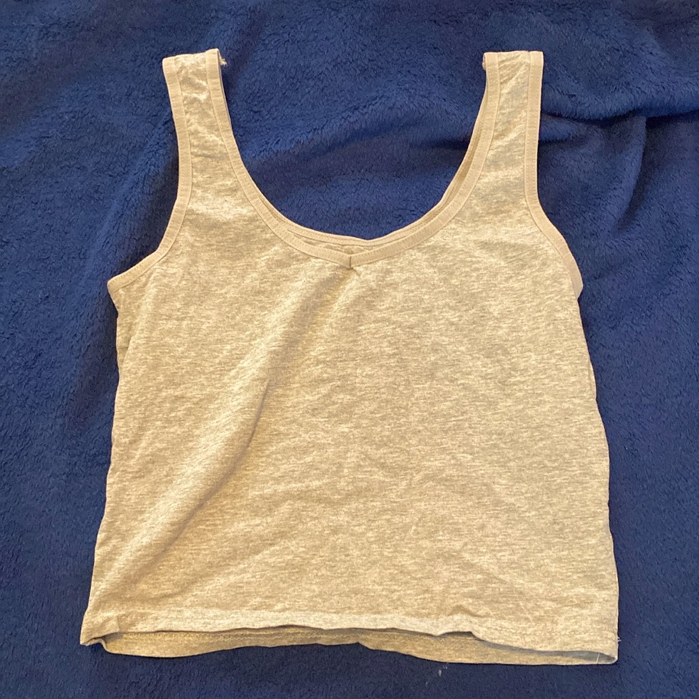 Grey V-Necked Cropped Top